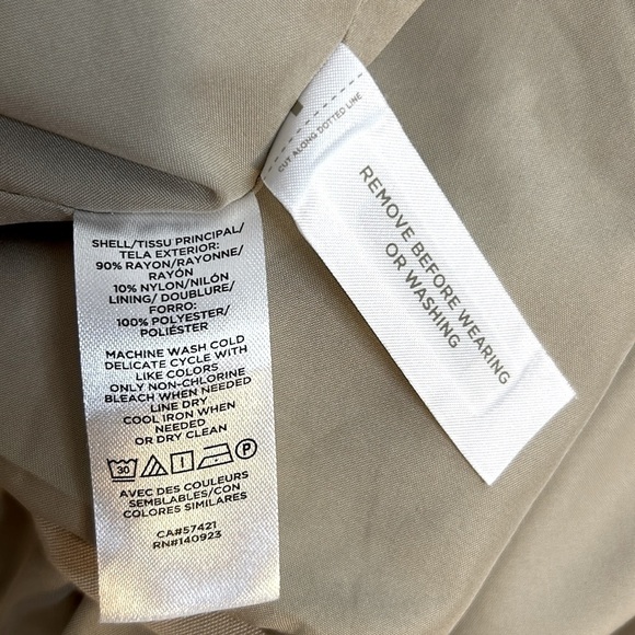 LOFT Womens Beige Cotton Blend Longline Blazer Size 12 Relaxed Fit Quiet Luxury - Picture 6 of 10